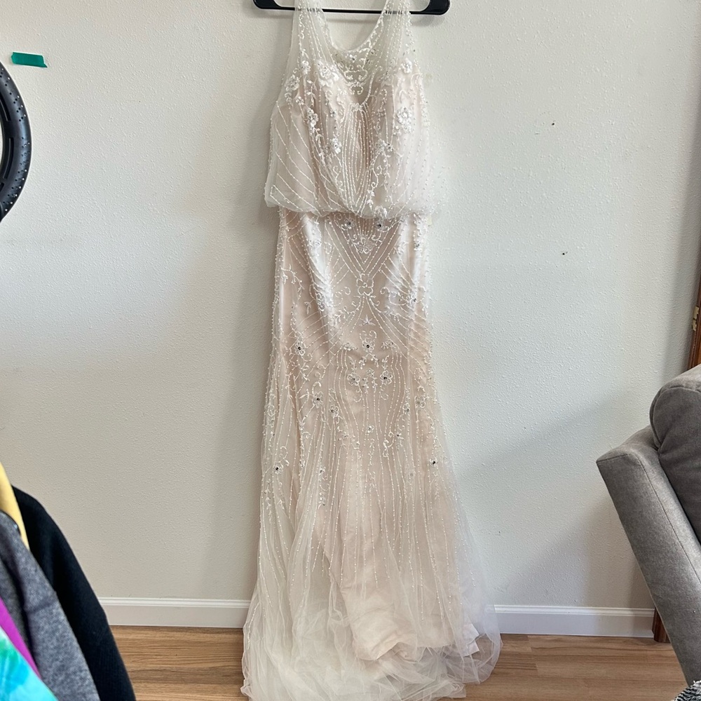 Ada's Bridal NWT White Beaded Wedding Dress Size 16